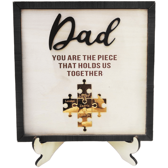 Mosiee for Custom Wooden Dad Photo Frame Puzzle Father'S Day Present European Style Home 20*20cm