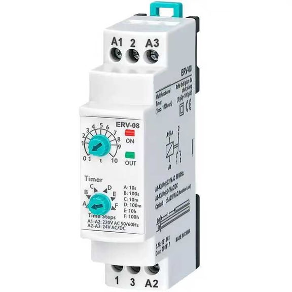 Mosiee for Dsp ERV-08 Electronic Time Delay Relay Adjustable 0.1 Seconds to 100 Hours for Automation Industry and Home Systems