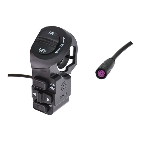 Mosiee for Electric Bike 3 In 1 Switch for Headlight Turn Signal And for Horn Control with Long Cable for Scooter Handlebar