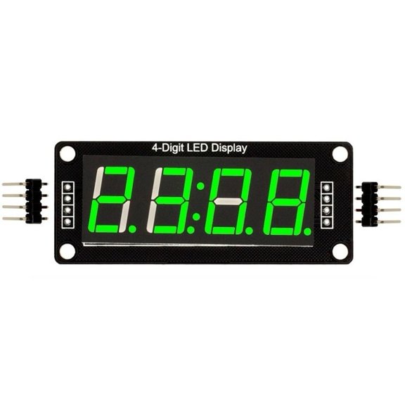 Mosiee for Tm1637 4 Digit 7 Segment Led Display Module with Clock Function 5V Power Instrument Maintenance Accessories Green