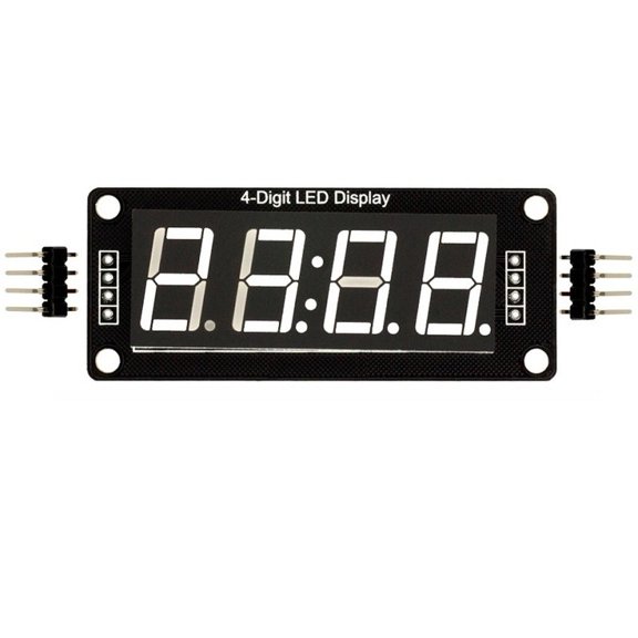 Mosiee for Tm1637 4 Digit 7 Segment Led Display Module with Clock Function 5V Power Instrument Maintenance Accessories White