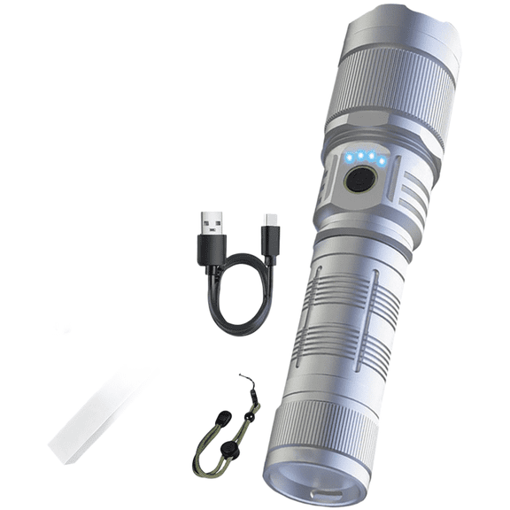 Mosiee for Ultra Bright Usb Rechargeable Zoom Flashlight P90 Camping Light 500M Range A
