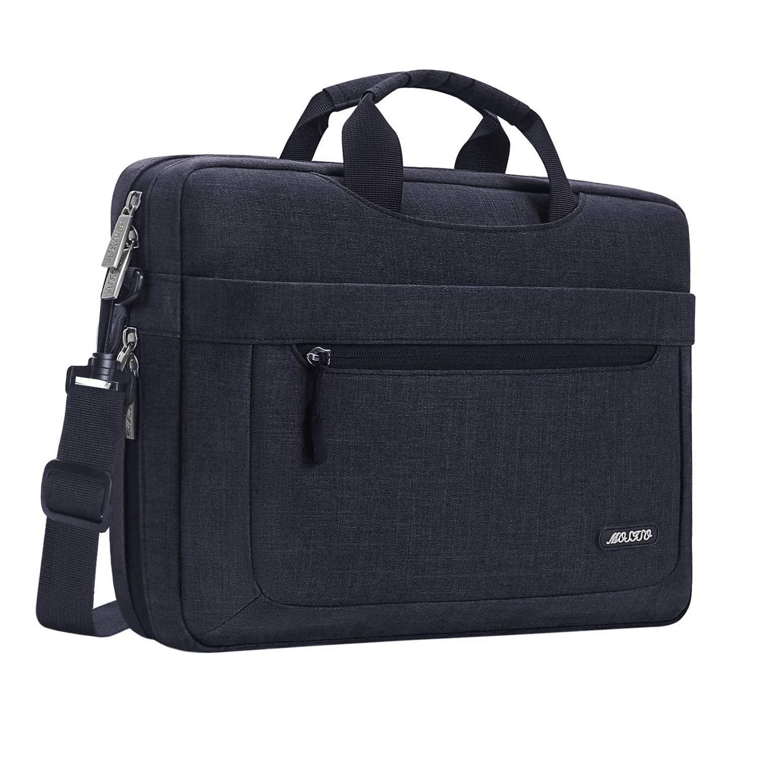 Mosiso 13-13.3 inch Polyester Laptop Shoulder Bag for MacBook Air Pro, 13.3" Notebook Messenger Bag Briefcase Computer Handbag for Dell HP Lenovo Asus Acer Surface, Black