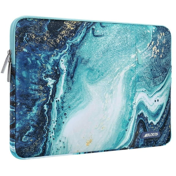 Mosiso 13.3" Laptop Case Sleeve Bag for MacBook Pro Air Dell HP Lenovo Asus Acer Surface, Water Repellent Polyester Notebook Bag Protective Case Cover with Pocket, Creative Wave Marble