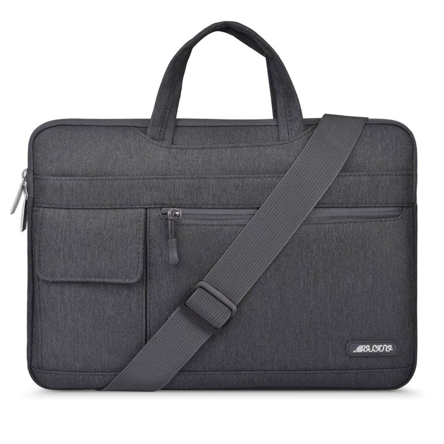 MOSISO Laptop Shoulder Bag Compatible with MacBook Air/Pro,13-13.3 inch Notebook,Compatible with MacBook Pro 14 inch M3 M2 M1 Pro Max 2023-2021,Polyester Flapover Briefcase Sleeve Case