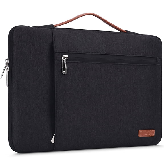 MOSISO 13.3" Laptop Sleeve Case for Macbook Air/Pro, Water Resistant Polyester Laptop Briefcase Handbag Notebook Case Cover for Surface Lenovo Dell HP ASUS Acer, Black