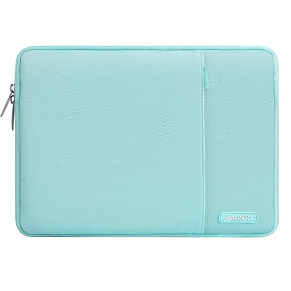 Mosiso 13.3" Polyester Laptop Sleeve Bag Water Repellent Notebook Bag Protective Case Cover for 13-13.3 inch MacBook Pro Air Retina, Mint Blue