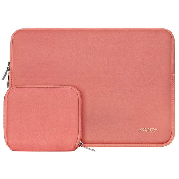 Mosiso 13.3" Protective Laptop Sleeve for MacBook Air Pro, 13-13.3 inch Water Repellent Neoprene Notebook Bag Case for Lenovo ThinkPad Dell HP Asus Acer, Living Coral