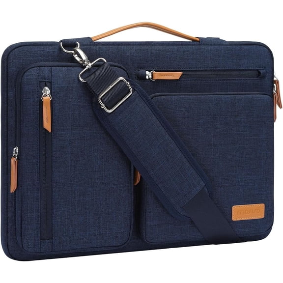 Mosiso 13.3 inch Laptop Bag Shockproof Shoulder Messenger Bag for MacBook Air Pro HP Dell Lenovo Asus Acer Samsung Notebook Sleeve Carrying Case, Navy Blue