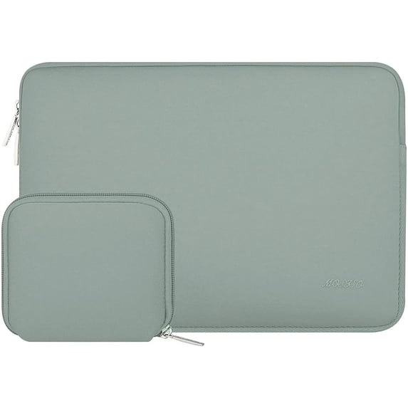 Mosiso 13.3 inch Laptop Sleeve for MacBook Pro 14 inch M4 M3 M2 M1 Lenovo Dell HP Asus Acer, Protective Neoprene Notebook Bag with Small Case, Antique Green