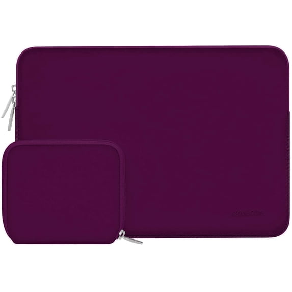 Mosiso 13.3 inch Laptop Sleeve for MacBook Pro 14 inch M4 M3 M2 M1 Lenovo Dell HP Asus Acer, Protective Neoprene Notebook Bag with Small Case, Magenta Purple