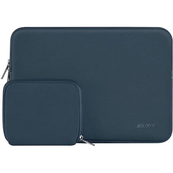 Mosiso 13.3 inch Laptop Sleeve for MacBook Pro 14 inch M4 M3 M2 M1 Lenovo Dell HP Asus Acer, Protective Neoprene Notebook Bag with Small Case, Haze Blue