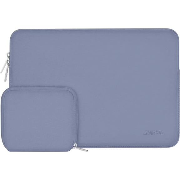 Mosiso 13.3 inch Laptop Sleeve for MacBook Pro 14 inch M4 M3 M2 M1 Lenovo Dell HP Asus Acer, Protective Neoprene Notebook Bag with Small Case, Lavender Gray