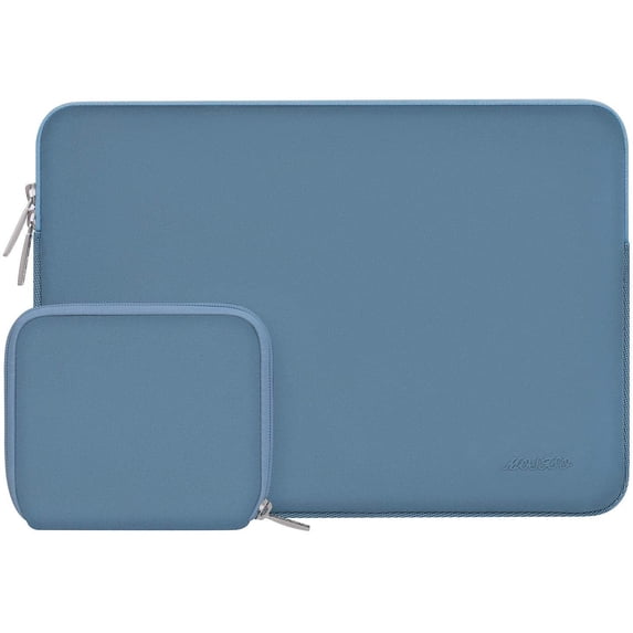 Mosiso 13.3 inch Laptop Sleeve for MacBook Pro 14 inch M4 M3 M2 M1 Lenovo Dell HP Asus Acer, Protective Neoprene Notebook Bag with Small Case, Navy Lime
