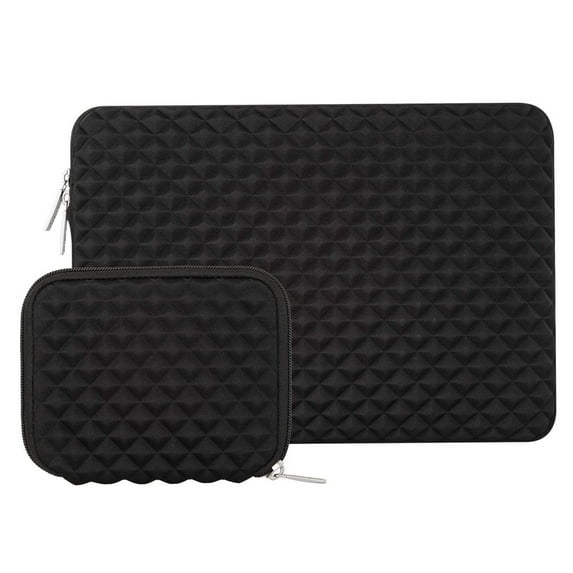Mosiso 14 inch Neoprene Laptop Sleeve for MacBook HP Dell Acer Lenovo, Water Repellent Notebook Bag Cover for MacBook Pro 15 Touch Bar A1990 A1707, Black
