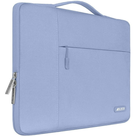 MOSISO 15"-15.6" Laptop Sleeve Briefcase for MacBook HP/Asus/Dell/Lenovo Chromebook, Multifunctional Notebook Case Protective Bag Cover for MacBook Pro 16 inch, Pastel Blue