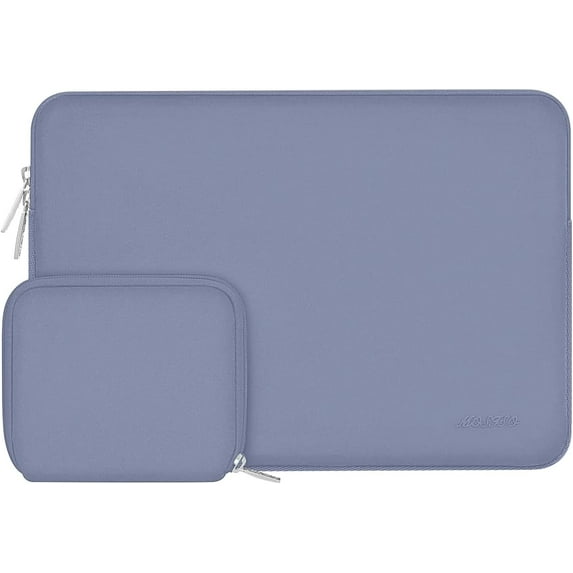 Mosiso 15 15.6 inch Laptop Sleeve for MacBook Pro 16 inch M4 A3403 A3186 M3 A2991 M2 A2780 M1 A2485 A2141 Lenovo Dell HP Asus Acer, Protective Neoprene Notebook Bag with Small Case, Lavender Gray