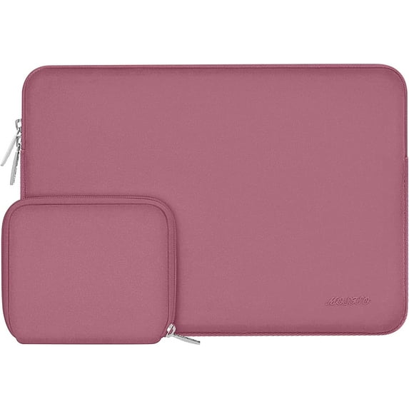 Mosiso 15 15.6 inch Laptop Sleeve for MacBook Pro 16 inch M4 A3403 A3186 M3 A2991 M2 A2780 M1 A2485 A2141 Lenovo Dell HP Asus Acer, Protective Neoprene Notebook Bag with Small Case, Dusty Rose