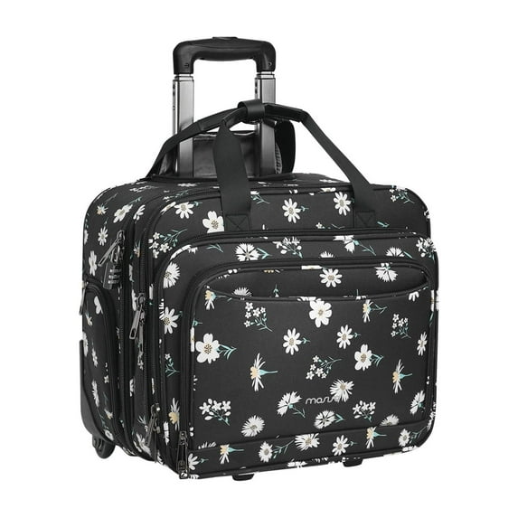 Mosiso 15-16 inch Rolling Briefcase Laptop Bag Case with Wheels for Women Men, Expandable Overnight Computer Bag with Coded Lock&Trolley Belt for Travel Business School