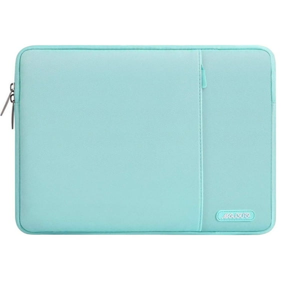 Mosiso 15.4" 15.6" Polyester Laptop Sleeve Bag for MacBook Dell HP Lenovo Acer Asus, Water Repellent Notebook Bag Case Cover, Mint Blue