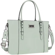 Mosiso 15.6 Inch Water Resistant PU Leather Laptop Tote Bag - Large Capacity Business Briefcase for MacBook, Office, Work