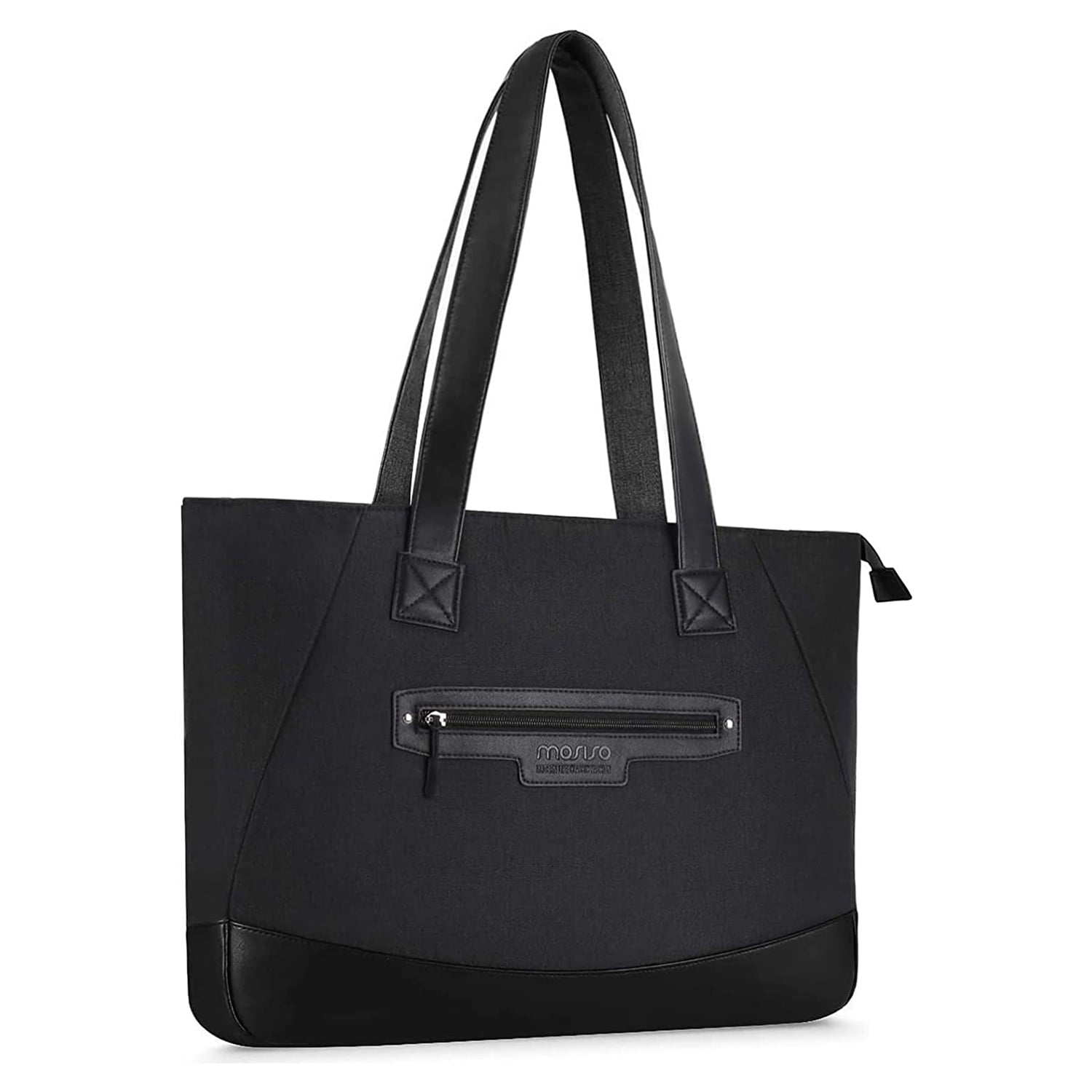 Borsa Tote Laptop MOSISO 17 Pollici - In Pelle PU Grigia, Tracolla Regolabile, Scomparto Imbottito