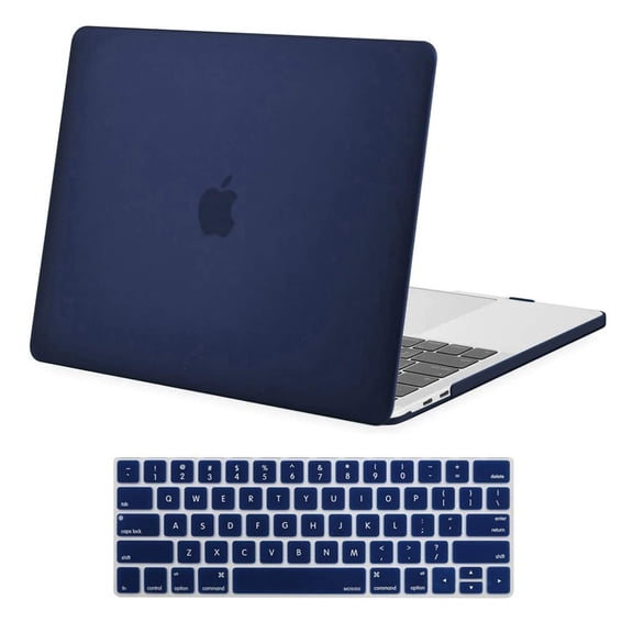Mosiso 2 in 1 MacBook Pro 13 inch Case A2159/A1989/A1706/A1708, Plastic Hard Shell Case&Keyboard Cover for New Macbook Pro 13" with/without Touch Bar, Navy Blue