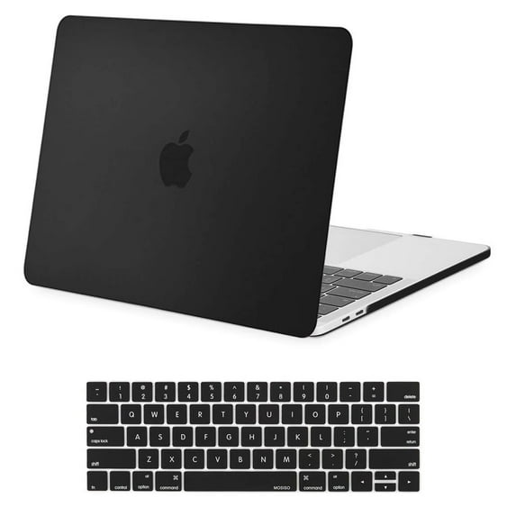 Mosiso 2 in 1 MacBook Pro 13 inch Case A2159/A1989/A1706/A1708, Plastic Hard Shell Case&Keyboard Cover for New Macbook Pro 13" with/without Touch Bar, Black