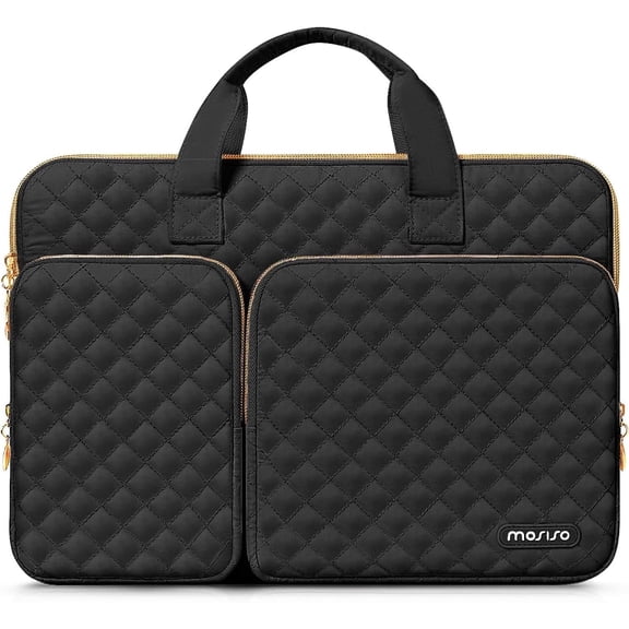 MOSISO 360 Protective Laptop Sleeve for MacBook Pro 14 M4 M3 M2 M1 2024-2021, 13.3" Notebook Carrying Bag Computer Briefcase with Handle, Black