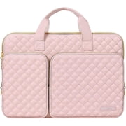 MOSISO 360 Protective Laptop Sleeve for MacBook Pro 14 M4 M3 M2 M1 2024-2021, 13.3" Notebook Carrying Bag Computer Briefcase with Handle, Chalk Pink