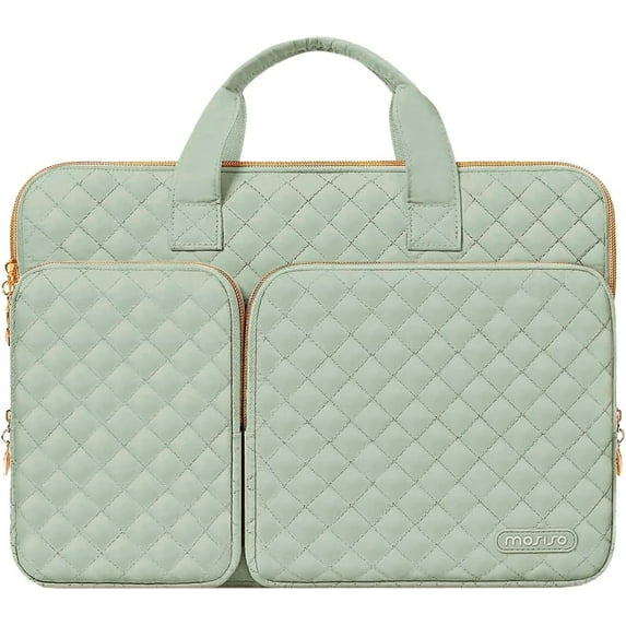 Mosiso 360 Protective Laptop Sleeve for MacBook Pro 14 M4 M3 M2 M1 2024-2021, 13.3" Notebook Carrying Bag Computer Briefcase with Handle, Sage Green
