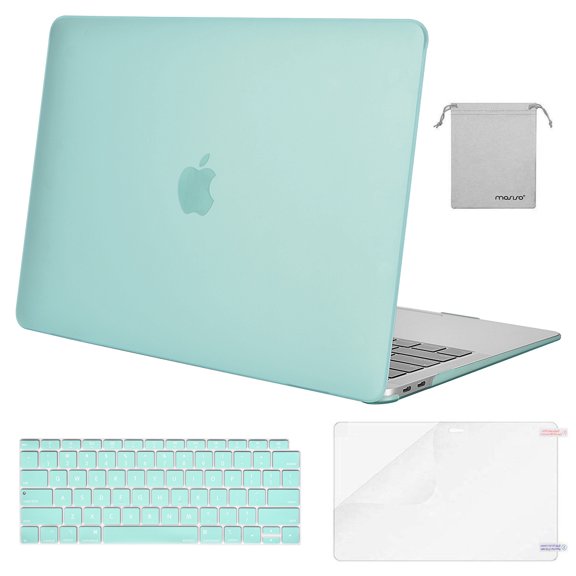 Mosiso 4 in1 Macbook New Air 13 inch Hard Cover Case A1932 Touch ID 2018,Green
