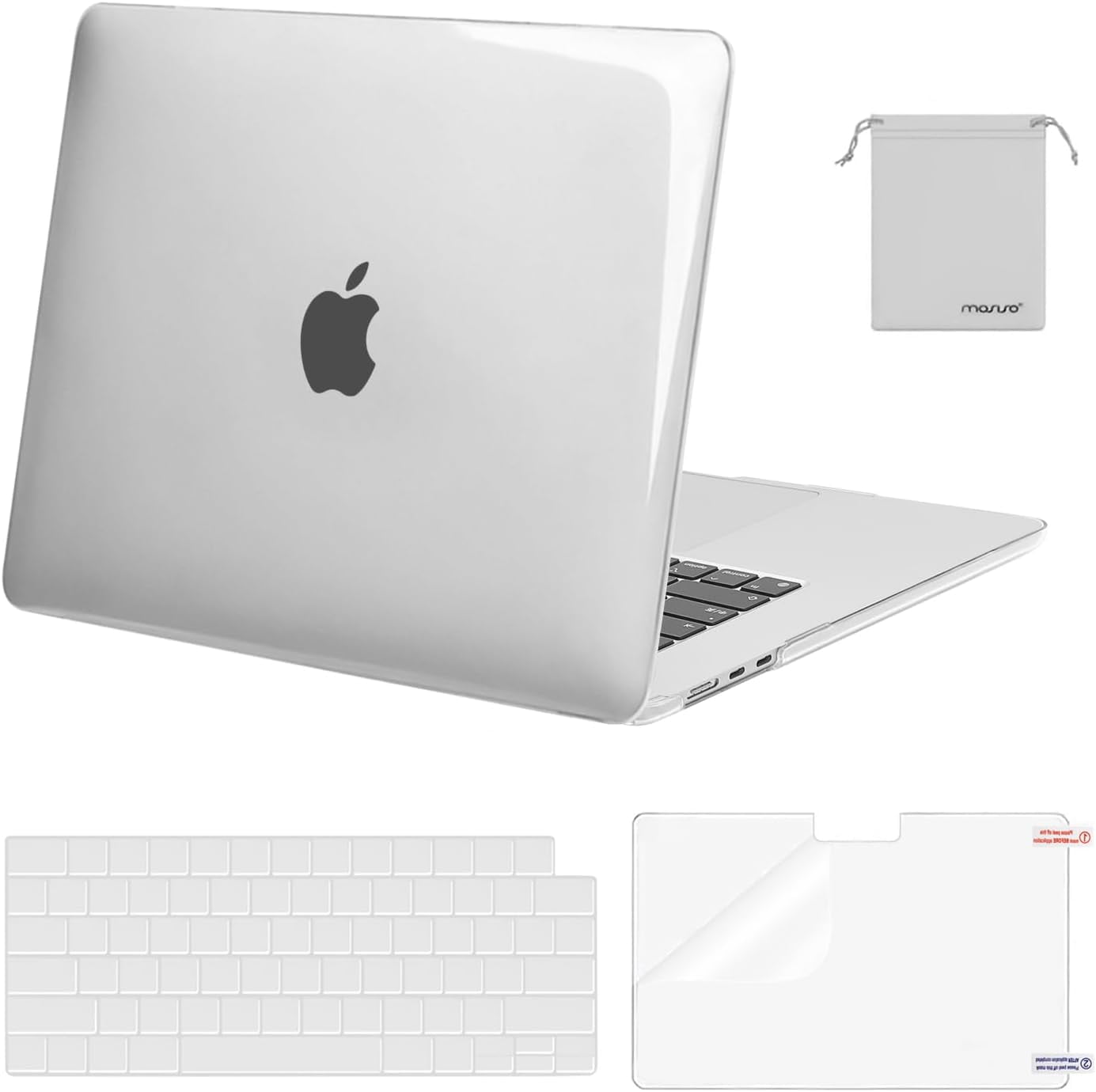Mosiso 4IN1 Laptop Case Cover for MacBook Air 15 inch 2023 Release A2941 M2 Chip with Liquid