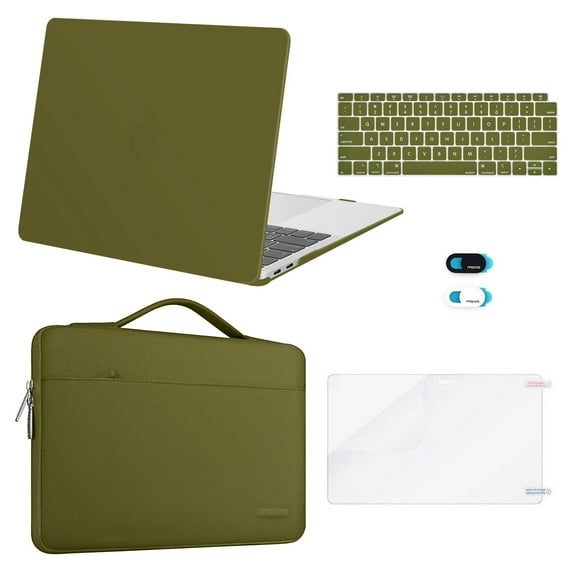 Mosiso 5 in 1 New Macbook Air 13 Inch Case A2337 M1 A2179 2020 Release, Hard Case Shell Cover&Sleeve Bag for Apple MacBook Air 13'' with Retina Display andTouch ID, Capulet Olive