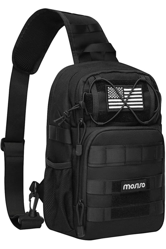 Camping Backpack for Outdoor Sports Hiking Hunting Fishing Camping Training,Crossbody Chest Sling Bag Sport Assault Rucksack Everyday Carrying Daypack with USB Charging Port, Black