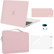 Mosiso Case for MacBook Air 13.6 inch Case 2025-2022 M4 A3240 M3 A3113 M2 A2681, Plastic Hard Shell Case&Sleeve Bag&Keyboard Cover&Webcam Cover&Screen Protector, Clear&Gray