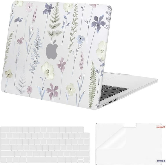 Mosiso Case for MacBook Air 13.6 inch Case 2025-2022 M4 A3240 M3 A3113 M2 A2681 with Touch ID, Plastic Brain Hard Shell Case & Keyboard Cover & Screen Protector