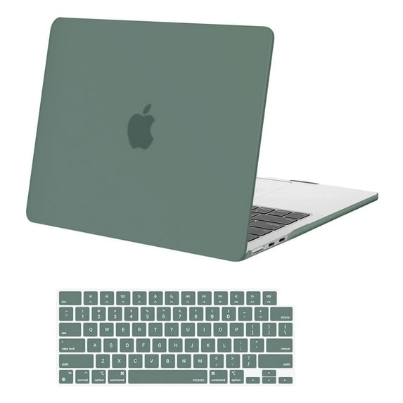 Mosiso Case for MacBook Air 13.6 inch Case M4 A3240 M3 A3113 M2 A2681 2022-2025, Protective Plastic Hard Shell Case & Keyboard Cover Skin, Emerald Green