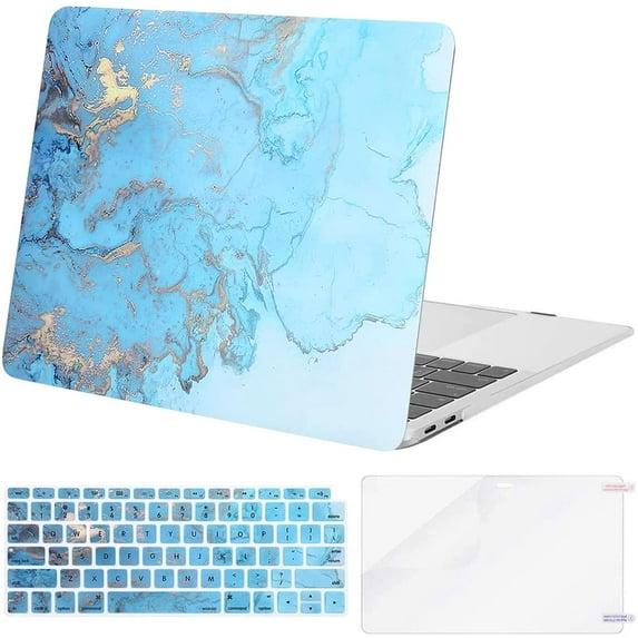 Mosiso Case for MacBook Air 13 inch 2022 2021 2020 2019 2018 Release A2337 M1 A2179 A1932 Retina Display Touch ID, Plastic Hard Shell Case&Keyboard Cover&Screen Protector