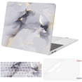 thumbnail image 1 of Mosiso Case for MacBook Air 13 inch 2022 2021 2020 2019 2018 Release A2337 M1 A2179 A1932 Retina Display Touch ID, Plastic Pattern Hard Shell&Keyboard Cover&Screen Protector, Gray Gold Marble, 1 of 7