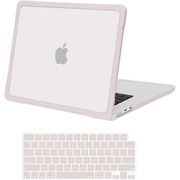 Mosiso Case for MacBook Air 15 inch Case 2025-2023 M4 A3241 M3 A3114 M2 A2941 Touch ID, Soft TPU Bumper Anti-Scratch&Anti-Fingerprint Plastic Hard Shell Case&Keyboard Cover, Khaki