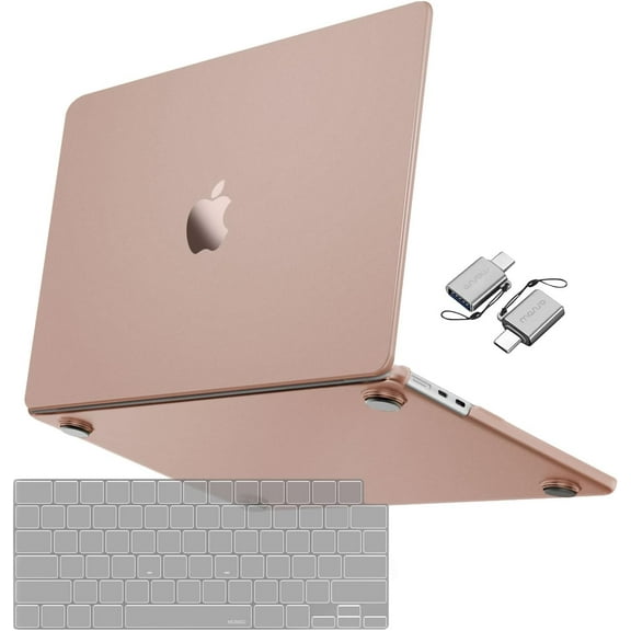 Mosiso Case for MacBook Air 15 inch Case 2025-2023 M4 A3241 M3 A3114 M2 A2941, Ultra-Thin Natural Original Color Plastic Hard Shell Case & Keyboard Cover & Type C Adapter 2 Pack, Beige Brown
