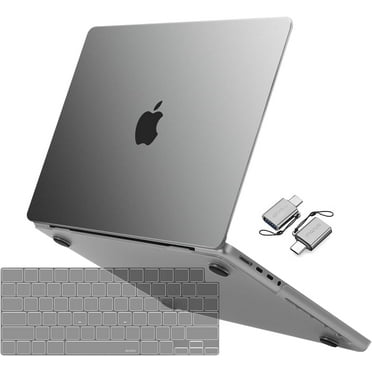 Mosiso Case for MacBook Pro 14 inch Case 2024-2021 Release M3 A2918 A2992 M2 A2779 M1 A2442, Ultra-Thin Natural Original Color Plastic Hard Shell&Keyboard Cover&Type C Adapter, Space Gray