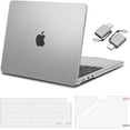 thumbnail image 1 of Mosiso Case for MacBook Air 13.6 inch 2025-2022 M4 A3240 M3 A3113 M2 A2681, Hard Shell&Keyboard Cover&Screen Protector&Type C Adapter 2 Pack, Frost, 1 of 6
