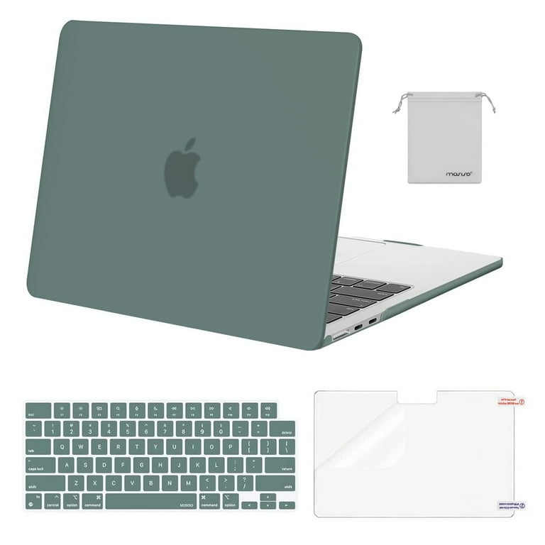 Mosiso Case for MacBook Air 13.6 inch Case M2 M3 2022 2024 A2681 A3113 Hard Shell Case Keyboard Cover Screen Protector Storage Bag Emerald Green Walmart