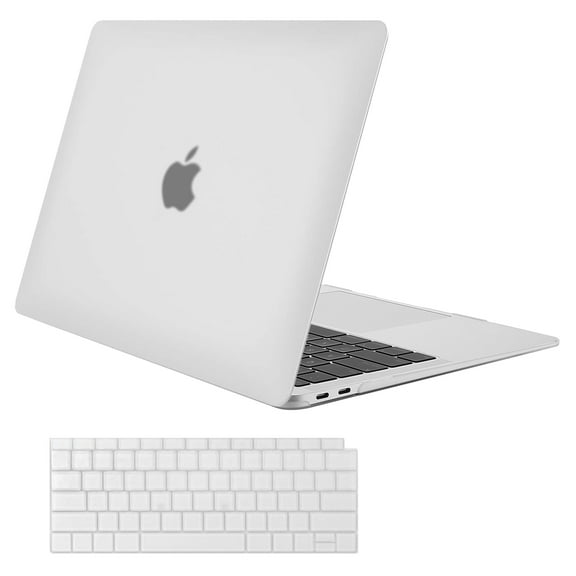 Mosiso Case for New Macbook Air 13 inch A1932 Touch ID 2019 2018 Notebook Cover Case+Keyboard Cover, Frost