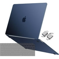 Mosiso for Compatible with MacBook Air 13 inch Case 2022-2018 Release A2337 M1 A2179 A1932 Touch ID, Ultra-Thin Natural Original Color Plastic Hard Shell&Keyboard Cover&Type C Adapter, Midnight Blue