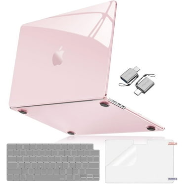 Mosiso Compatible with MacBook Air 13 inch Case 2025-2022 M4 A3240 M3 A3113 M2 A2681, Surpass Natural Beauty Hard Shell&Keyboard Cover&Screen Film&Type C for MacBook Air 13.6 inch, Chalk Pink