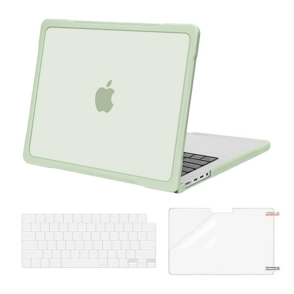 Mosiso Compatible with MacBook Pro 14 inch Case 2025-2021 M4 M3 M2 M1 A3112 A3185 A3401 A2918 A2992 A2779 A2442, Soft TPU Bumper Plastic Anti-Scratch Hard Case&Keyboard Cover&Screen Film, Sage Green