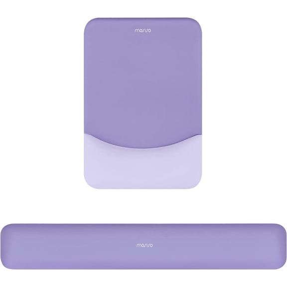 Mosiso Ergonomic Mouse Pad with Wrist Rest, Non-Slip Base Keyboard Wrist Rest Support, Memory Foam Computer Mouse Mat for Easy Typing and Home/Office Pain Relief, Purple